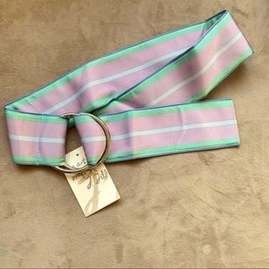 J. Jill Wide Pastel Stripe D-Ring Belt M/L NWT